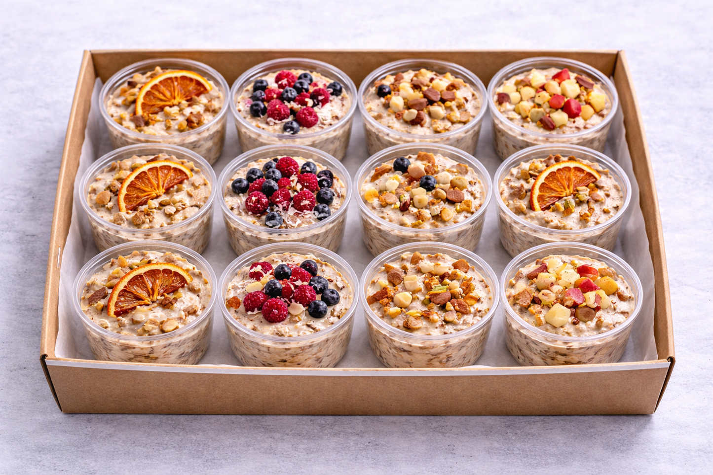 Bircher Muesli Overnight Oats Cups Platter - Pack of 16 (Copy)