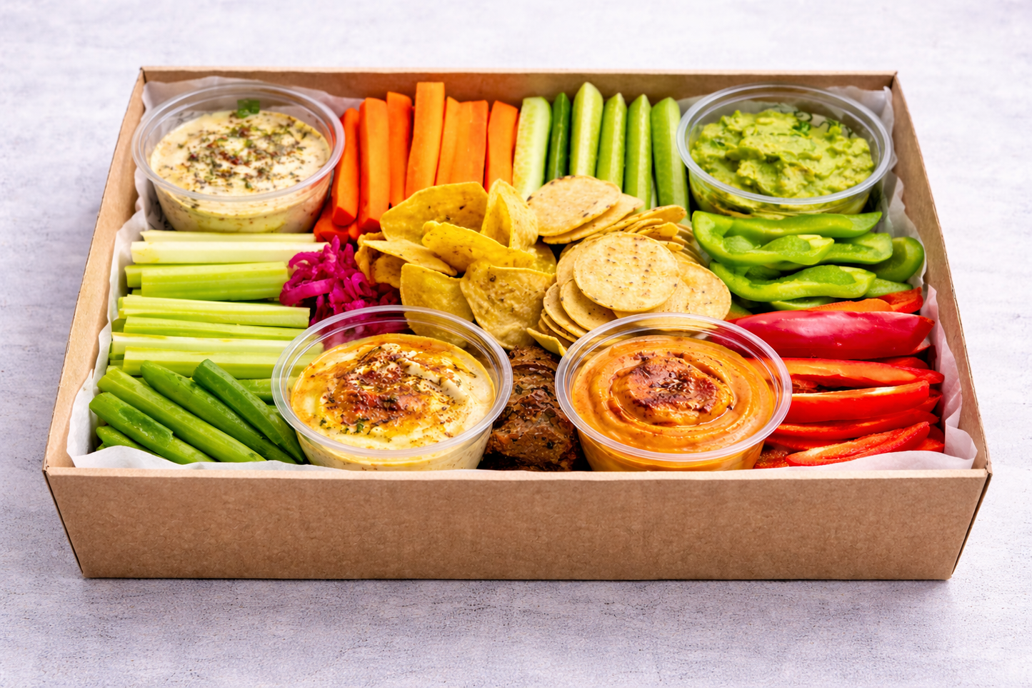 Artisanal crudité and dip platter - Serves 15