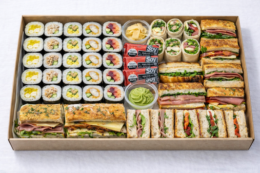 Large Lunch Platter - 13 piece sandwiches , 25 piece sushi